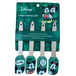 Disney Mickey Mouse St. Patrick's Day Four Pack Spatula Set - NWT